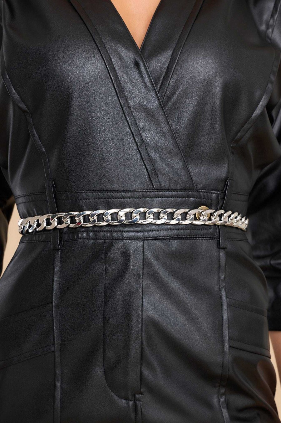 Accessories Red Dress Belts | Ready To Go Chain Belt Silver