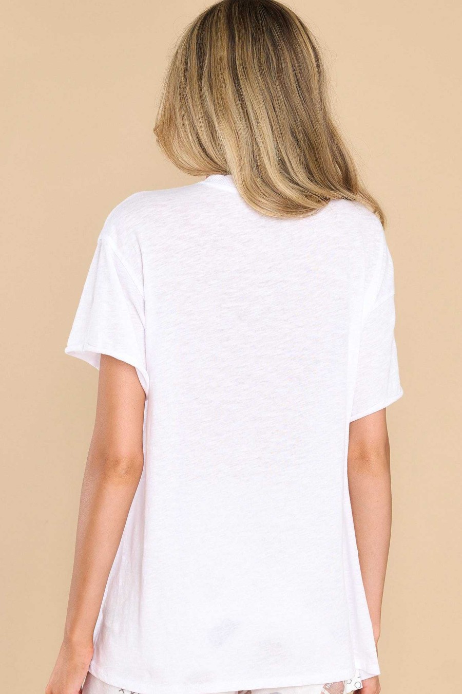 Clothing Z Supply Casual Tops | Boyfriend Football Tee White