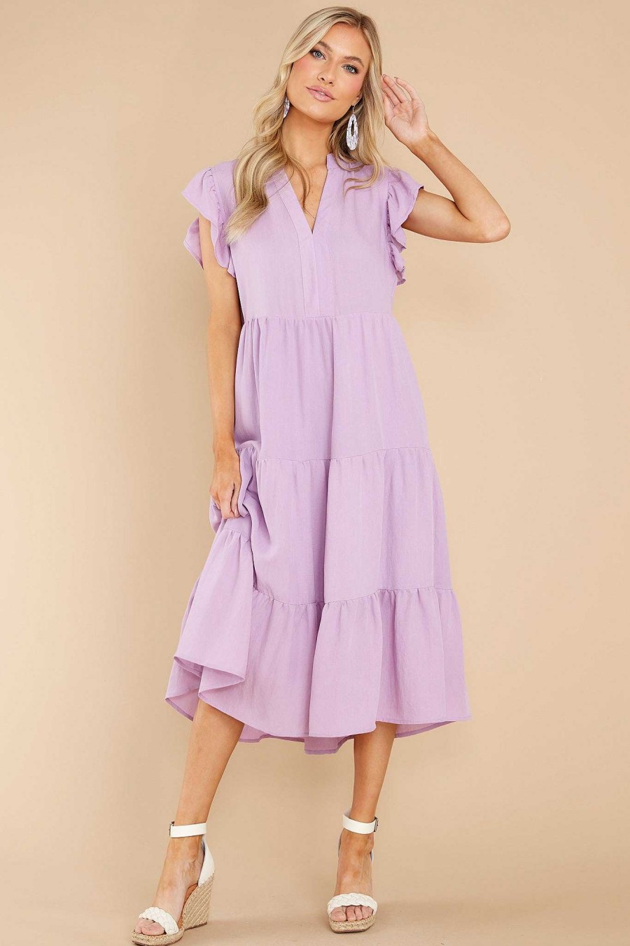 Clothing Red Dress Midi Dresses | Meaningful Ways Midi Dress Lavender