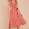 Clothing Red Dress Midi Dresses | Setting Precedence Maxi Dress Terracotta