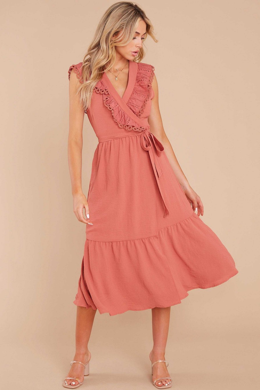 Clothing Red Dress Midi Dresses | Setting Precedence Maxi Dress Terracotta