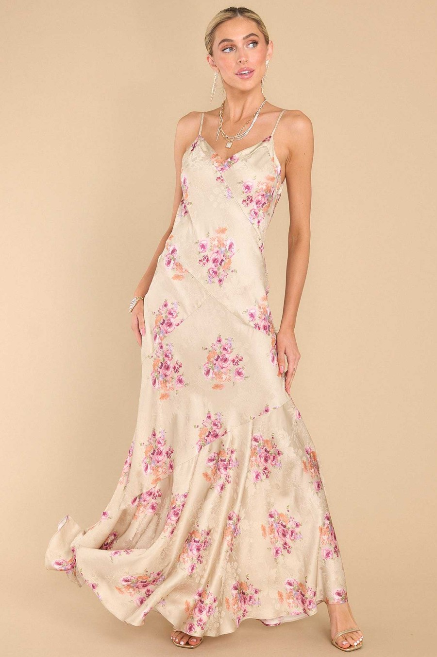 Clothing LoveShackFancy Maxi Dresses | Azalea Rosie Mauve Maxi Dress Pink