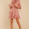 Clothing Idem Ditto Mini Dresses | Creative Play Mauve And Gold Print Dress Pink