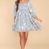 Clothing Red Dress Mini Dresses | Stunning Favorite Floral Print Dress Blue