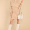 Clothing Red Dress Mini Dresses | Anything I Want Sweater Dress Taupe