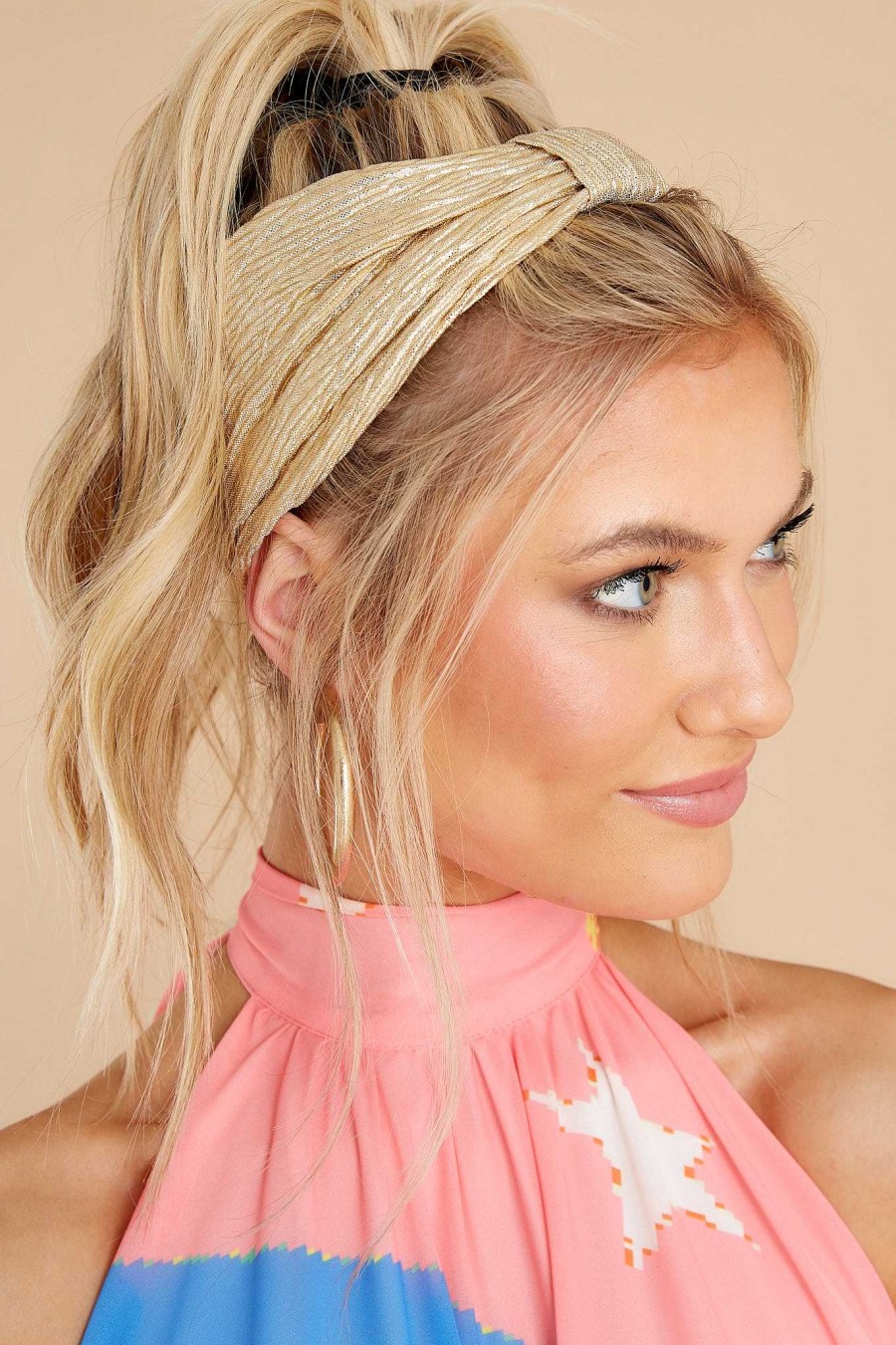 Accessories Red Dress Hair Accessories | Fun Hair Don'T Care Headband Gold