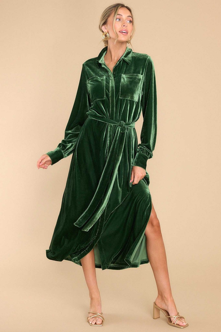 Clothing Aura Midi Dresses | Just Watch Midi Dress Emerald Green
