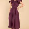 Clothing MINKPINK Midi Dresses | Allegra Cutout Deep Midi Dress Purple