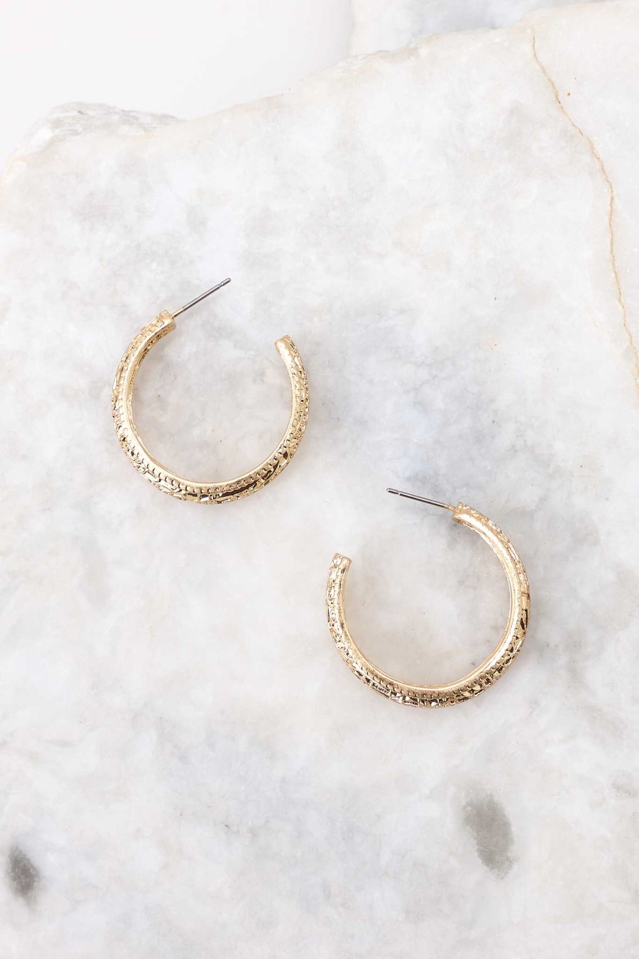 Jewelry Red Dress | On It Goes Hoop Earrings Gold