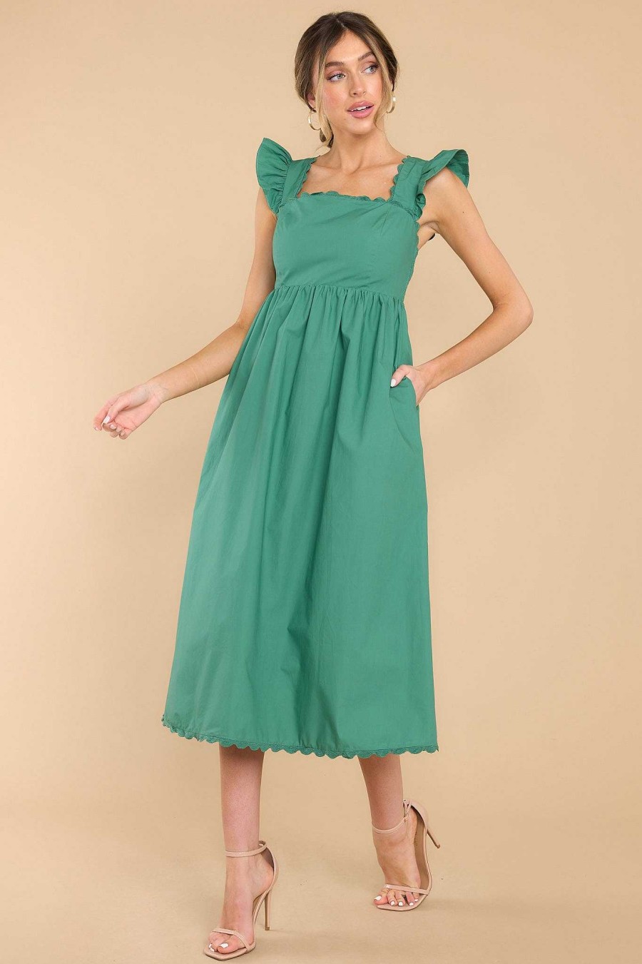 Clothing Red Dress Midi Dresses | Our Greatest Love Midi Dress Green