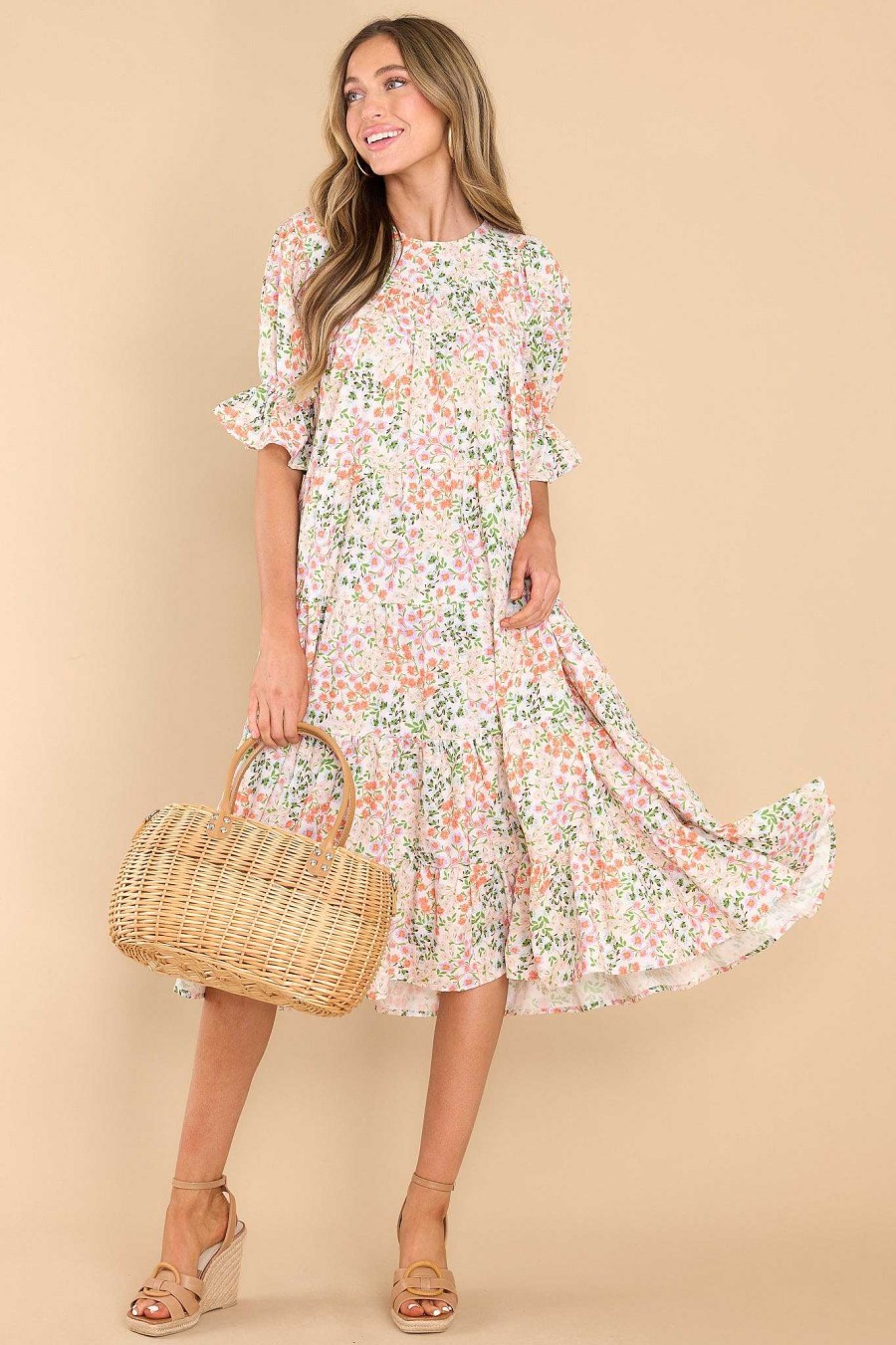 Clothing dRA Midi Dresses | Victoria Spring Blooms Dress Multi