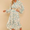 Clothing Aura Midi Dresses | That Moment Print Midi Dress Sage