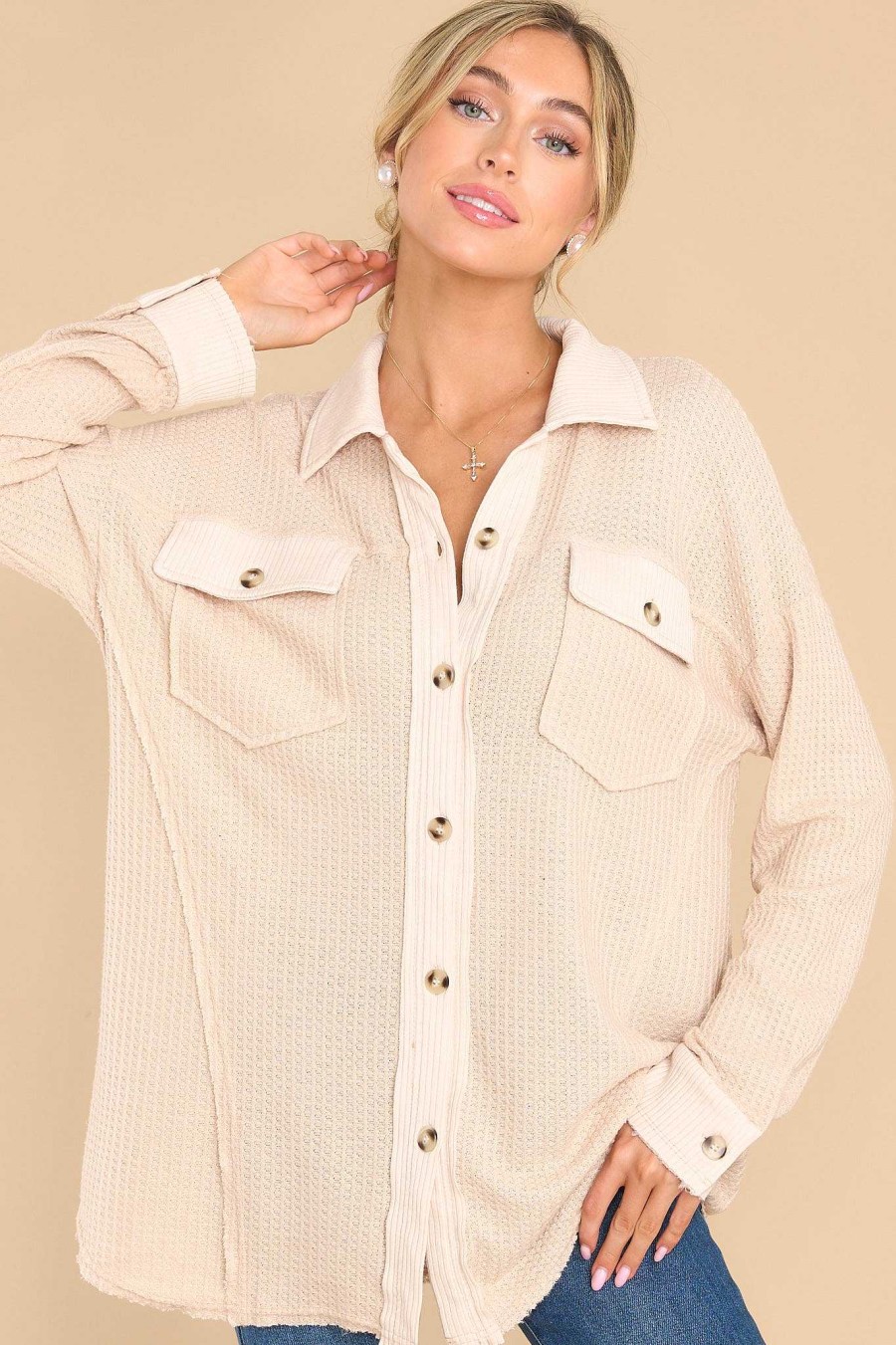 Clothing Red Dress Casual Tops | Where I Belong Top Natural