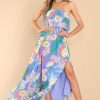 Clothing Red Dress Maxi Dresses | Paradise Island Multi Print Maxi Dress Blue