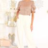 Clothing Red Dress Blouses & Shirts | Shimmering Delight Sequin Top Champagne