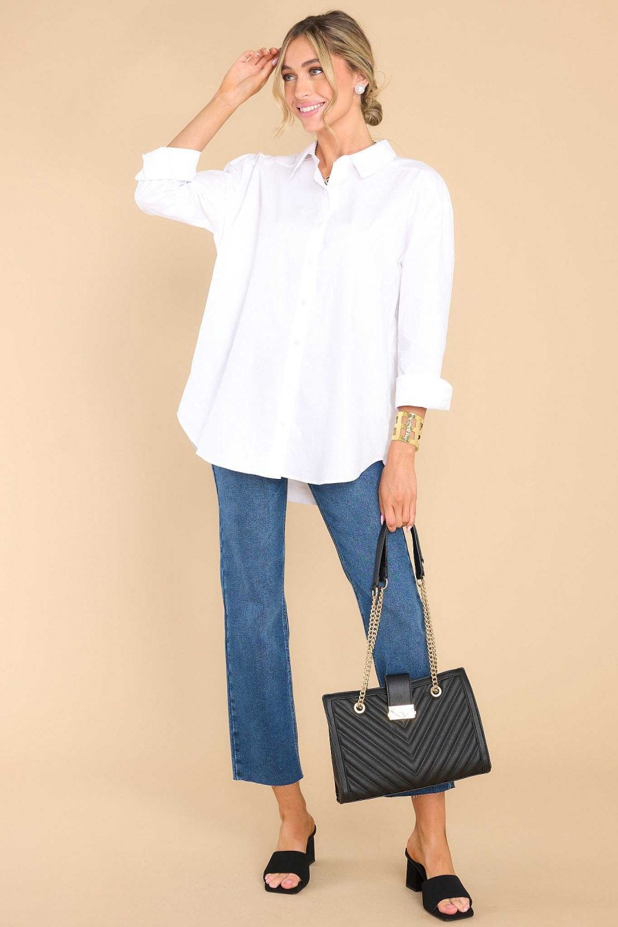 Clothing Red Dress Casual Tops | Boardroom Cutie Top White