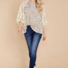 Clothing Red Dress Blouses & Shirts | Stylish Edge And Sage Floral Print Top Cream