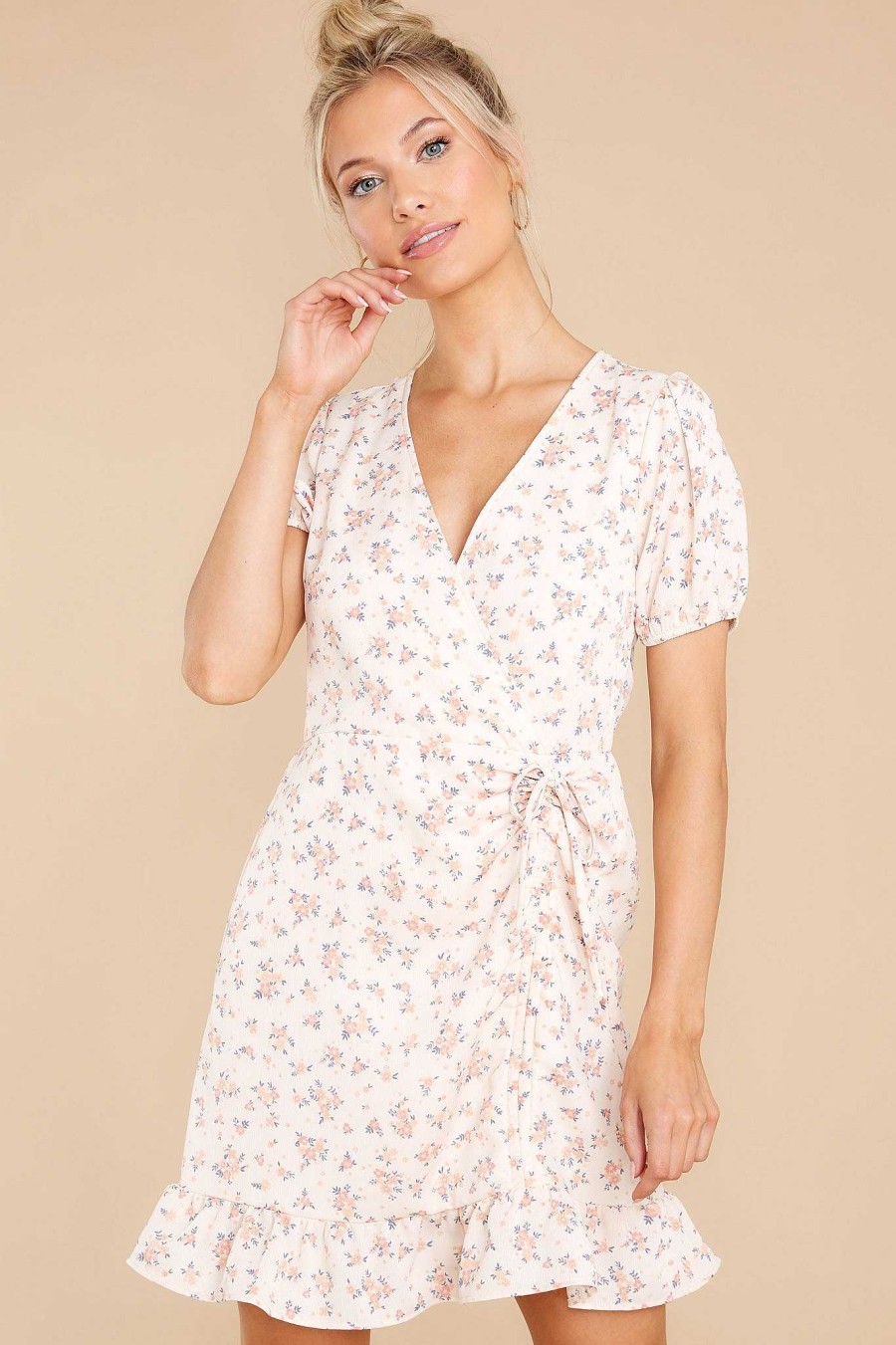 Clothing Red Dress Mini Dresses | Breezy Days Light Floral Print Dress Pink