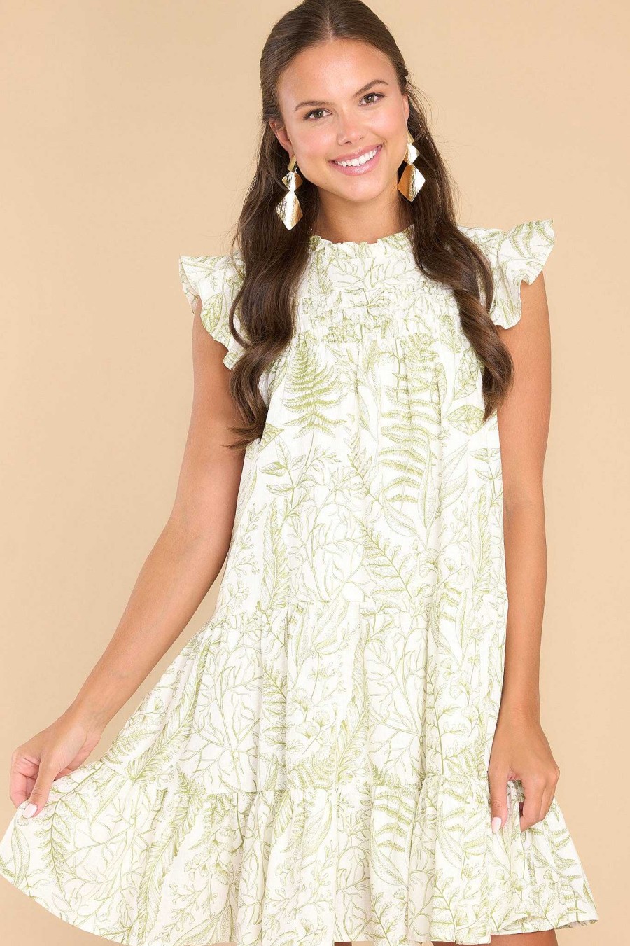 Clothing Aura Mini Dresses | Incredible Moments Print Dress Green