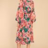 Clothing Red Dress Midi Dresses | After Party Hours Floral Print Midi Dress Green