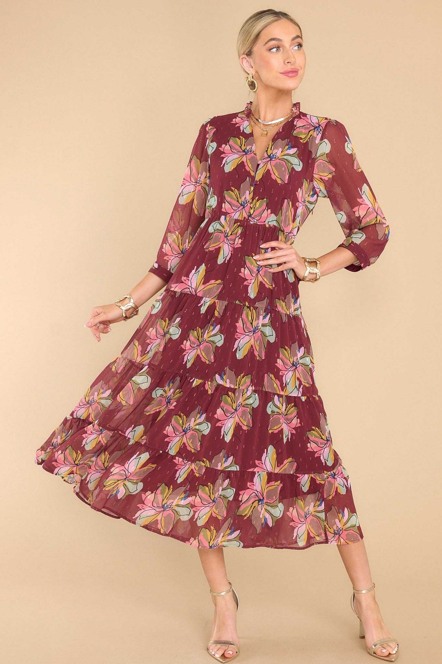Clothing Crosby by Mollie Burch Midi Dresses | Macrostie Gallery Floral Midi Dress Print