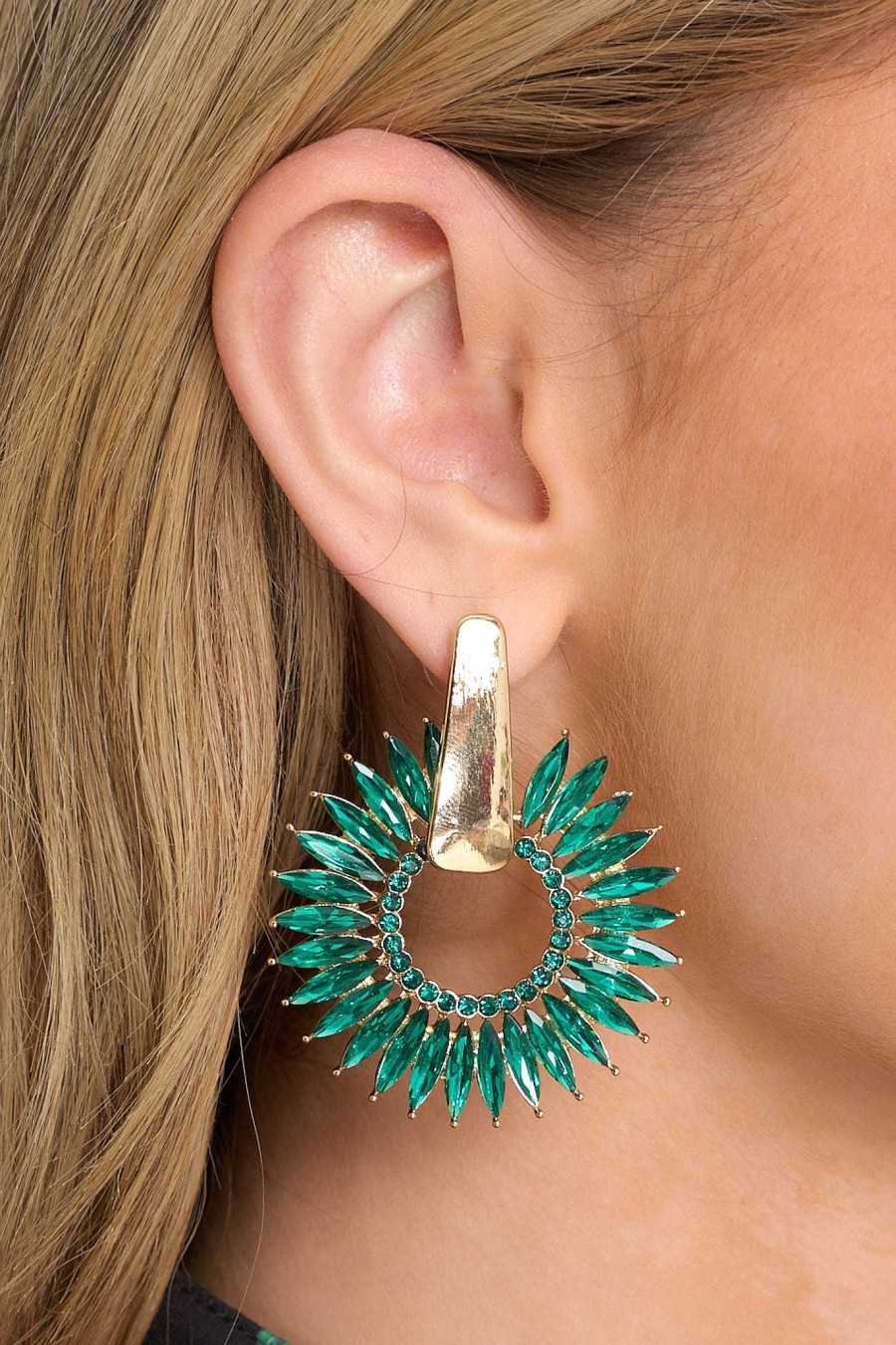 Jewelry Red Dress | Regal Elegance Earrings Green