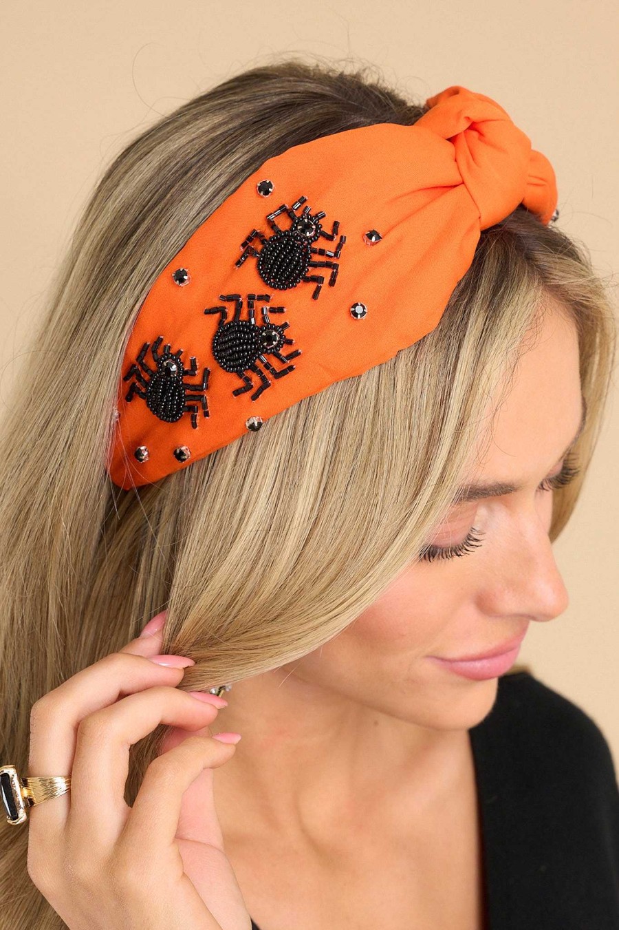 Accessories Red Dress Hair Accessories | Creepy Crawly Fears Spice Headband Orange