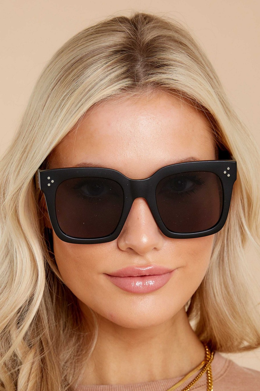 Accessories Red Dress Sunglasses | Bright Side Matte Sunglasses Black