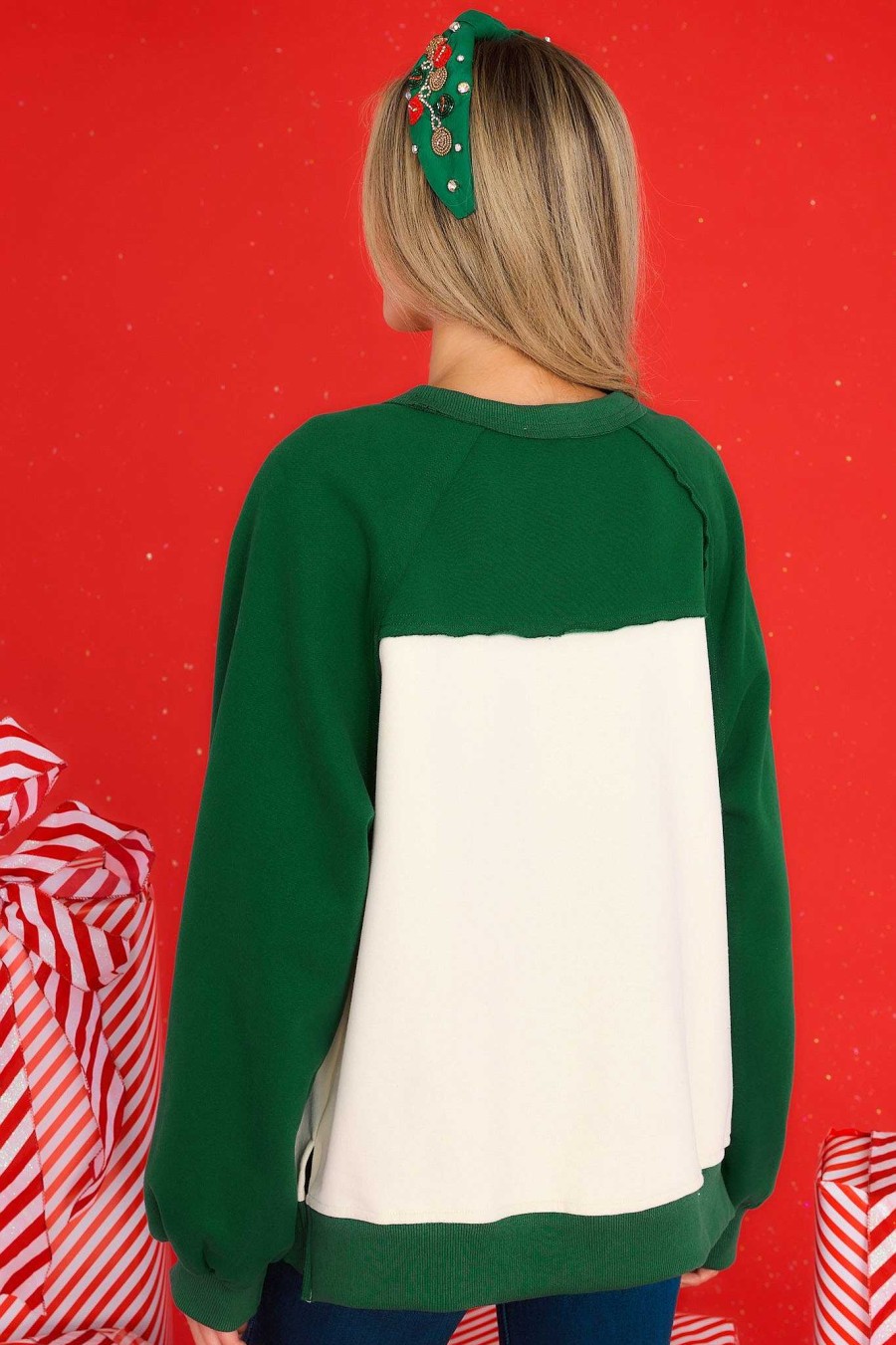 Clothing Red Dress Sweatshirts & Hoodies | All Around The Tree Top Ivory