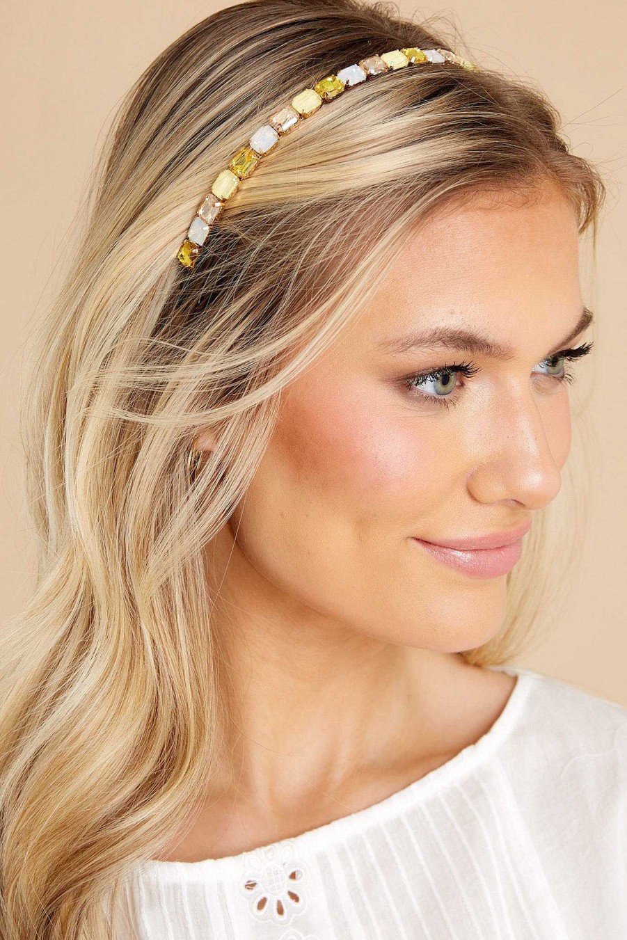 Accessories Red Dress Hair Accessories | Drop Of Sparkle Multi Headband Yellow