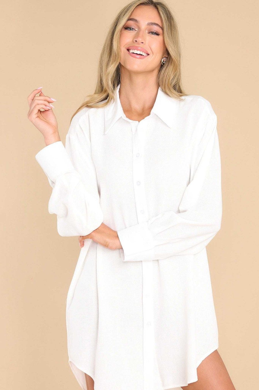 Clothing Red Dress Mini Dresses | My Everything Tunic Top White