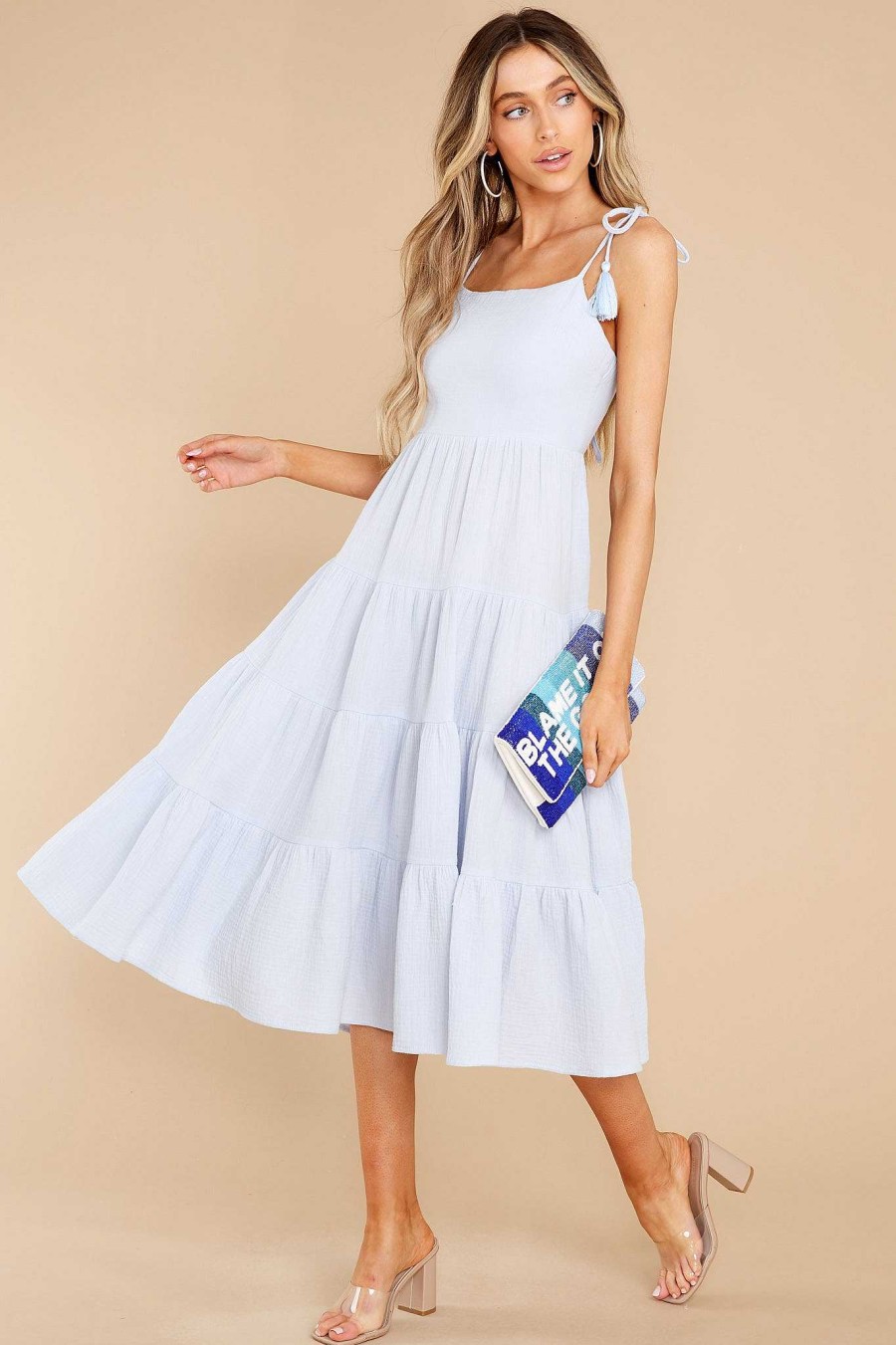 Clothing Red Dress Midi Dresses | Eternal Hope Midi Dress Light Blue
