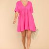 Clothing Red Dress Mini Dresses | Another Day With You Dress Hot Pink