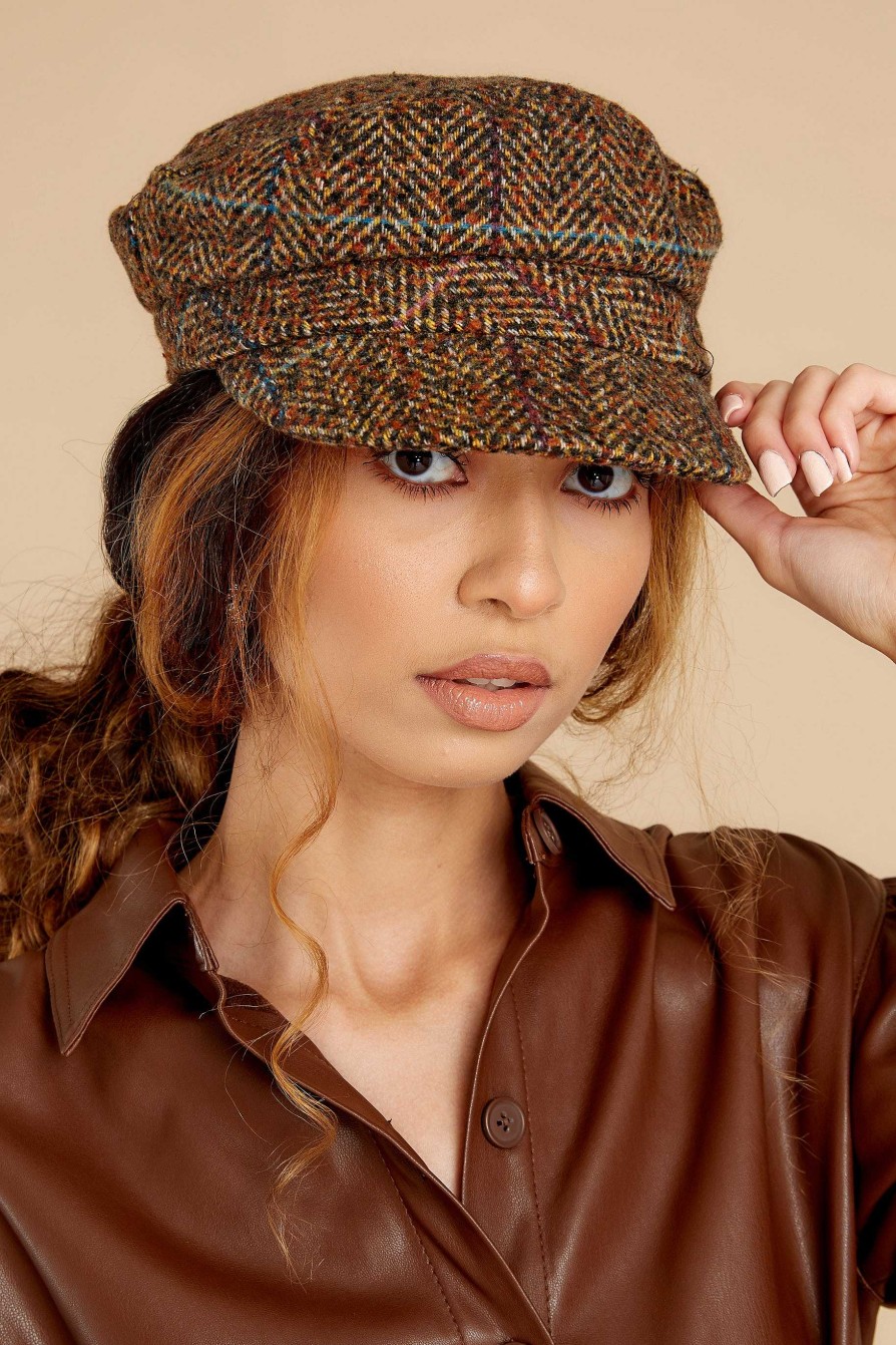 Accessories Red Dress Hats | Elementary My Dear Multi Tweed Cap Brown