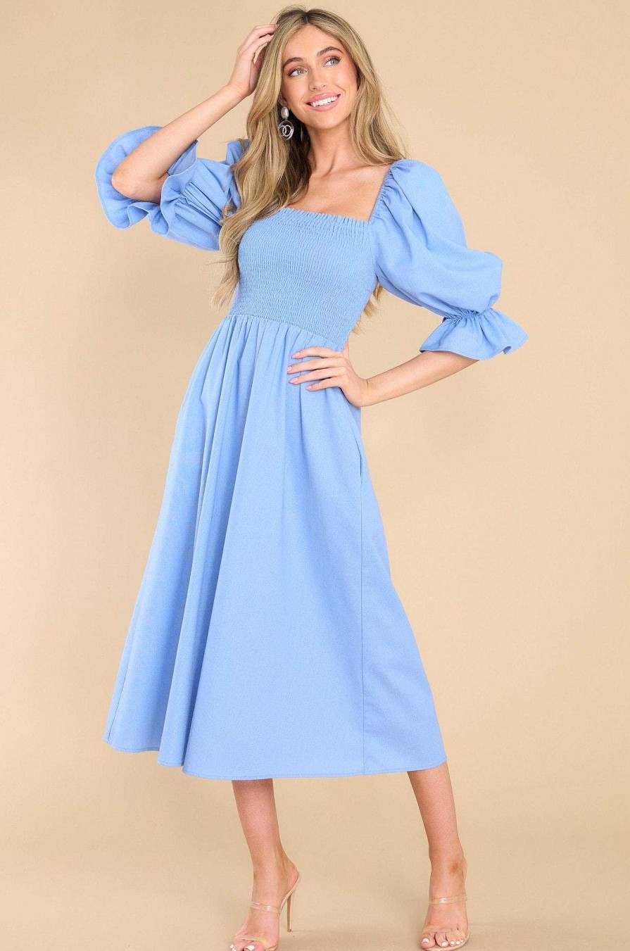 Clothing Aura Midi Dresses | Enjoy The View Blissful Midi Dress Blue