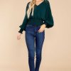Clothing Red Dress Blouses & Shirts | Take A Look Top Dark Green