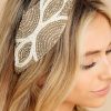 Accessories Treasure Jewels Hair Accessories | Diane Pearl Beaded Headband Tan