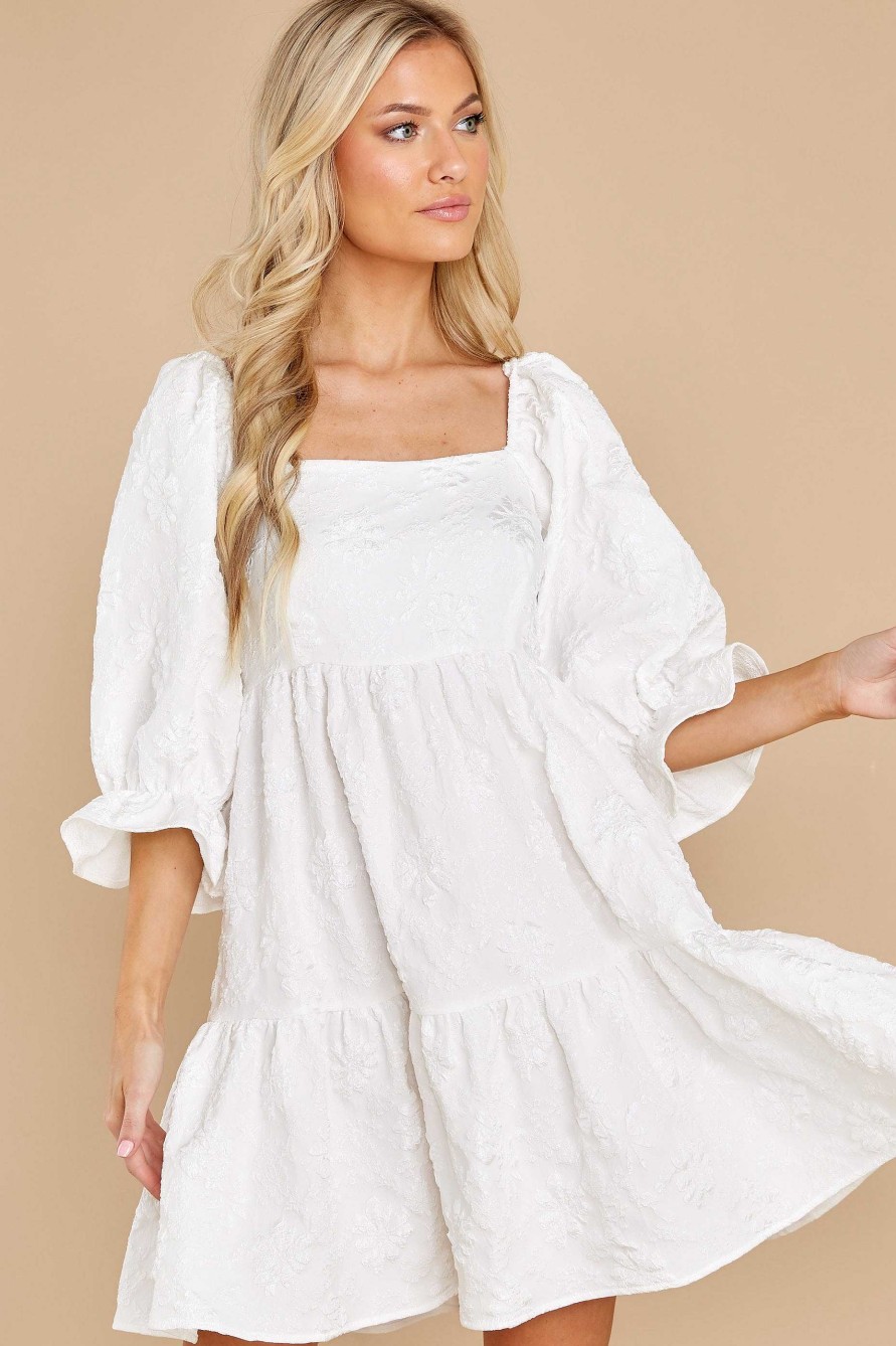 Clothing Red Dress Mini Dresses | Little Daisy Floral Print Dress White