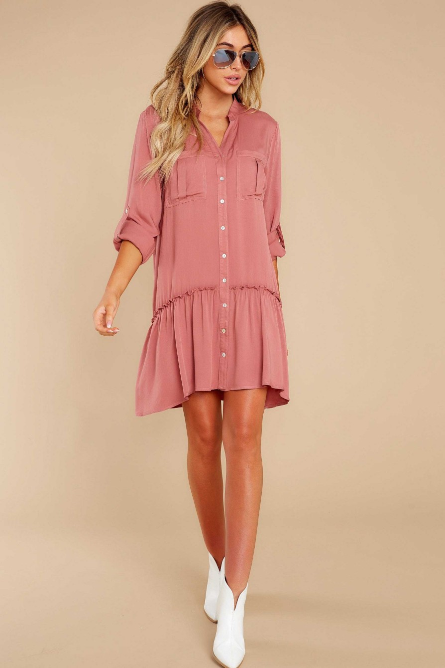 Clothing Aura Mini Dresses | Stick By You Dress Porcelain Rose