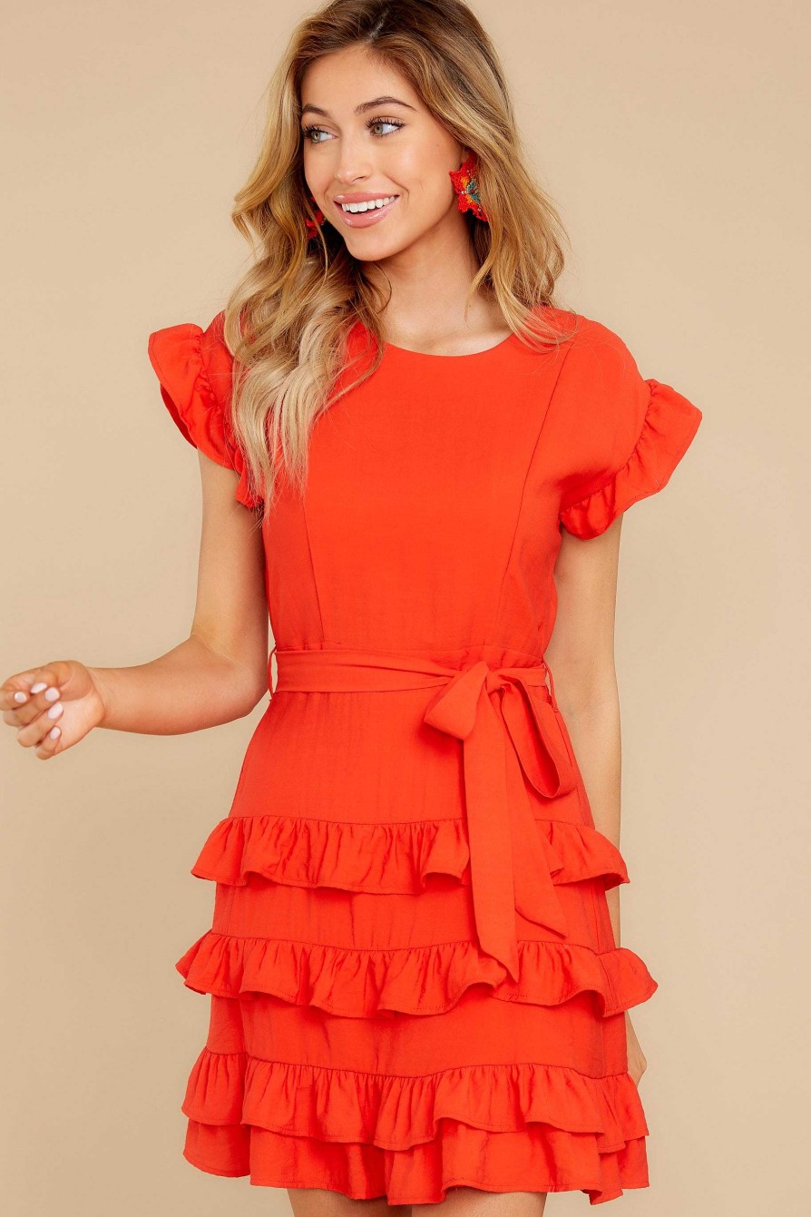 Clothing Red Dress Mini Dresses | Meet My Friends Dress Tomato Red