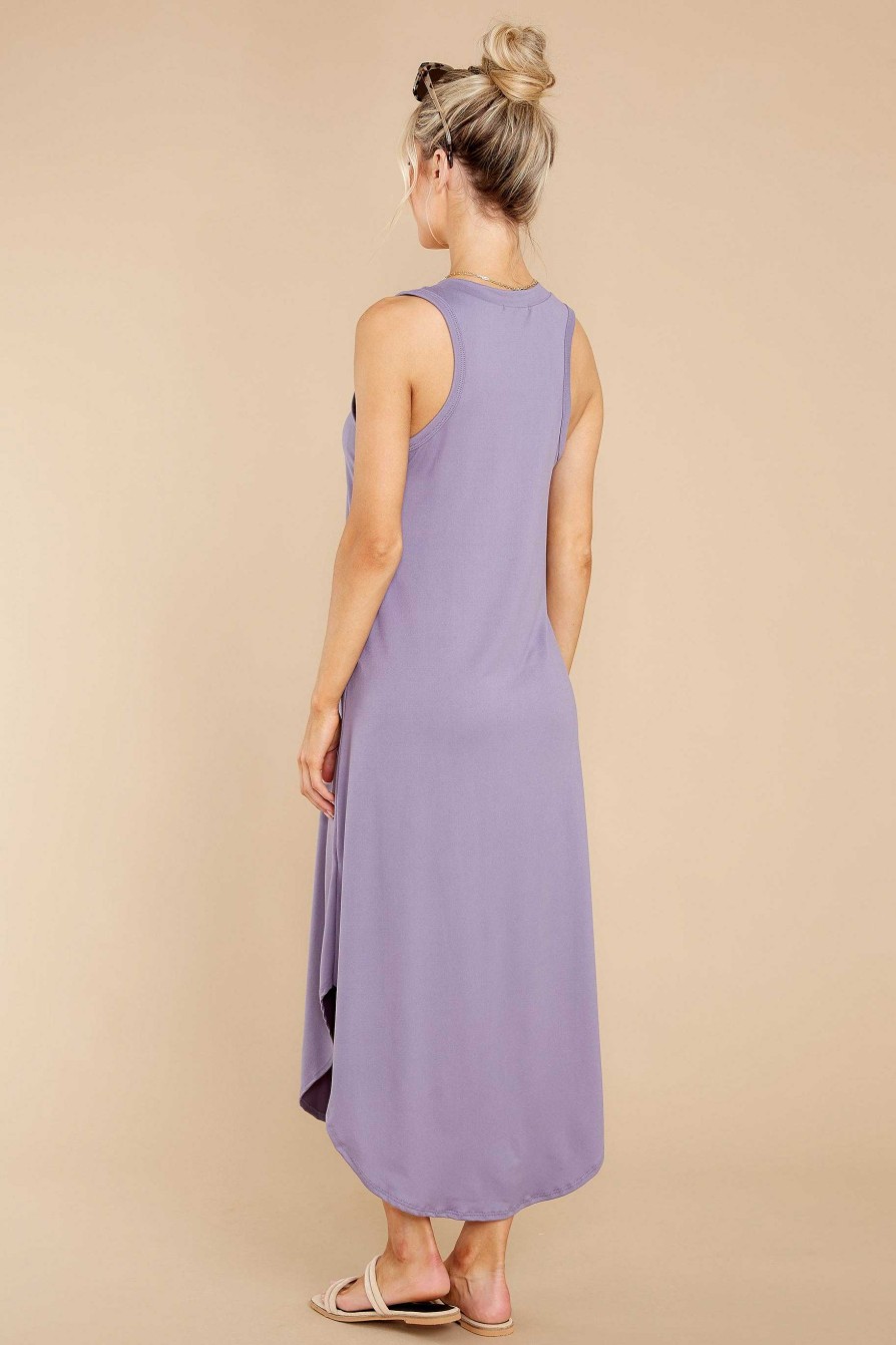 Clothing Aura Midi Dresses | Just Relax Midi Dress Dark Lavender
