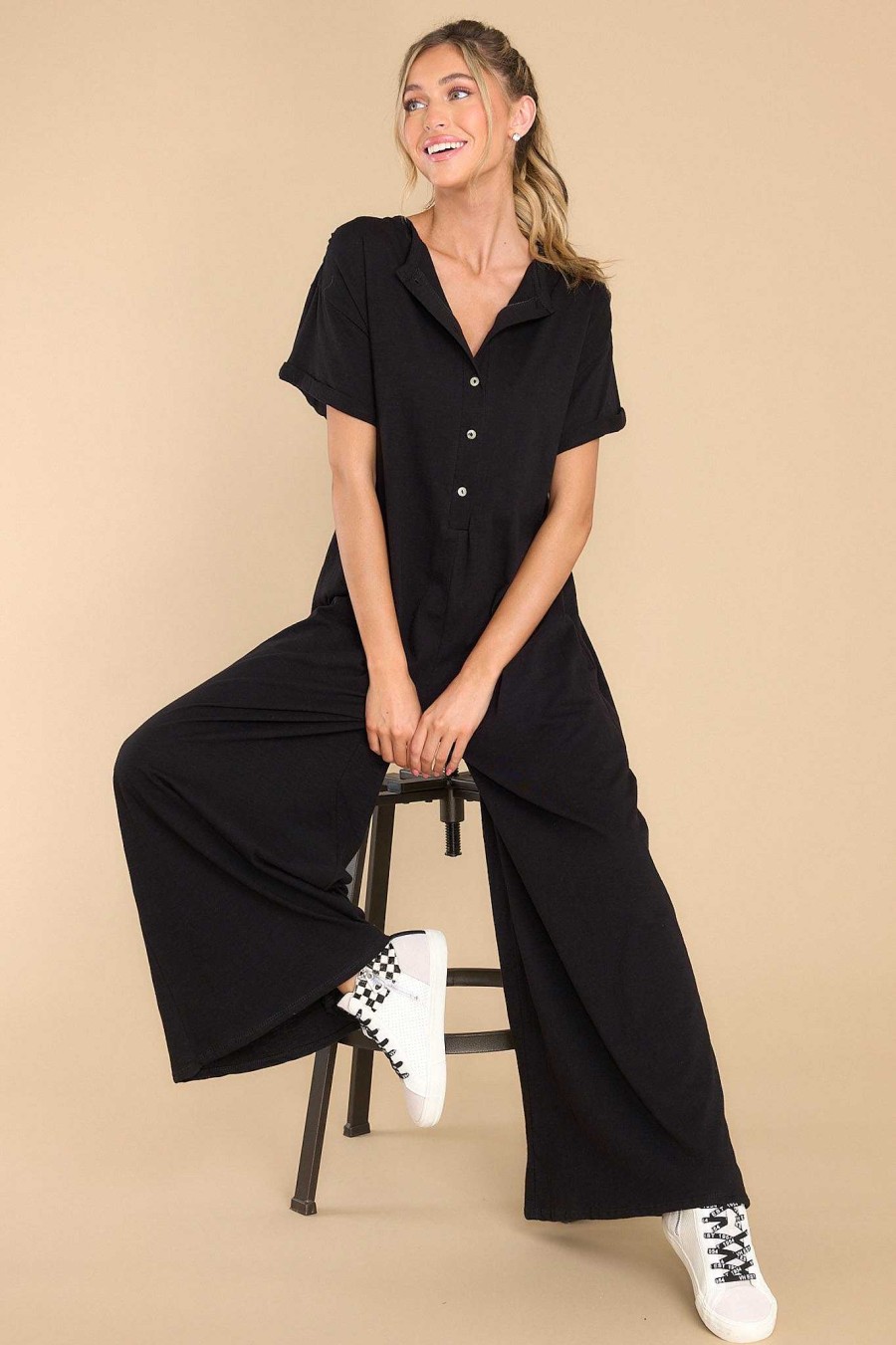 Clothing Story Jumpsuits | Feeling Like Myself Jumpsuit Black