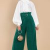 Clothing Aura Pants | Keeping It Classy Corduroy Pants Emerald