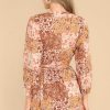 Clothing Red Dress Mini Dresses | Burning Stories Brown Patchwork Mini Dress Light Brown