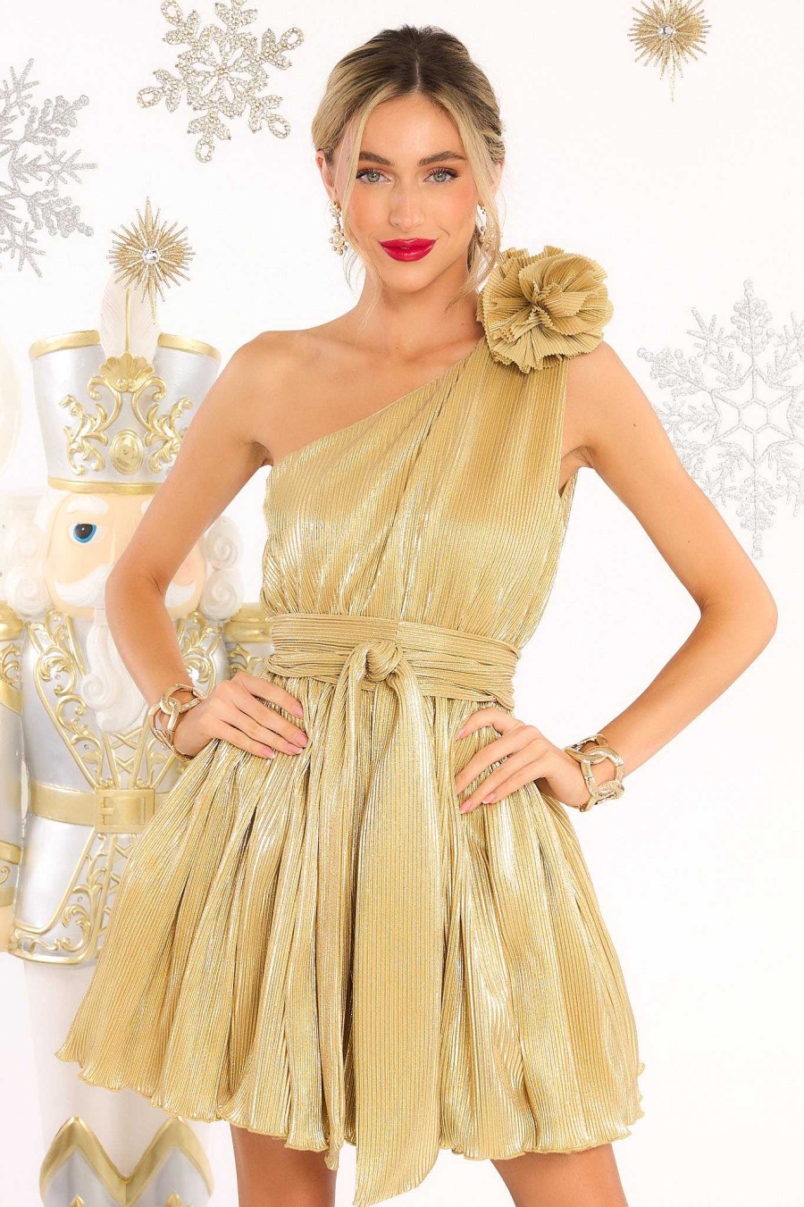 Clothing Red Dress Mini Dresses | Queen Of Gems Dress Gold