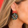 Jewelry Red Dress | Festive Foliage Earrings Green