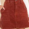 Clothing Red Dress Skirts | Bold Allure Corduroy Skirt Rust