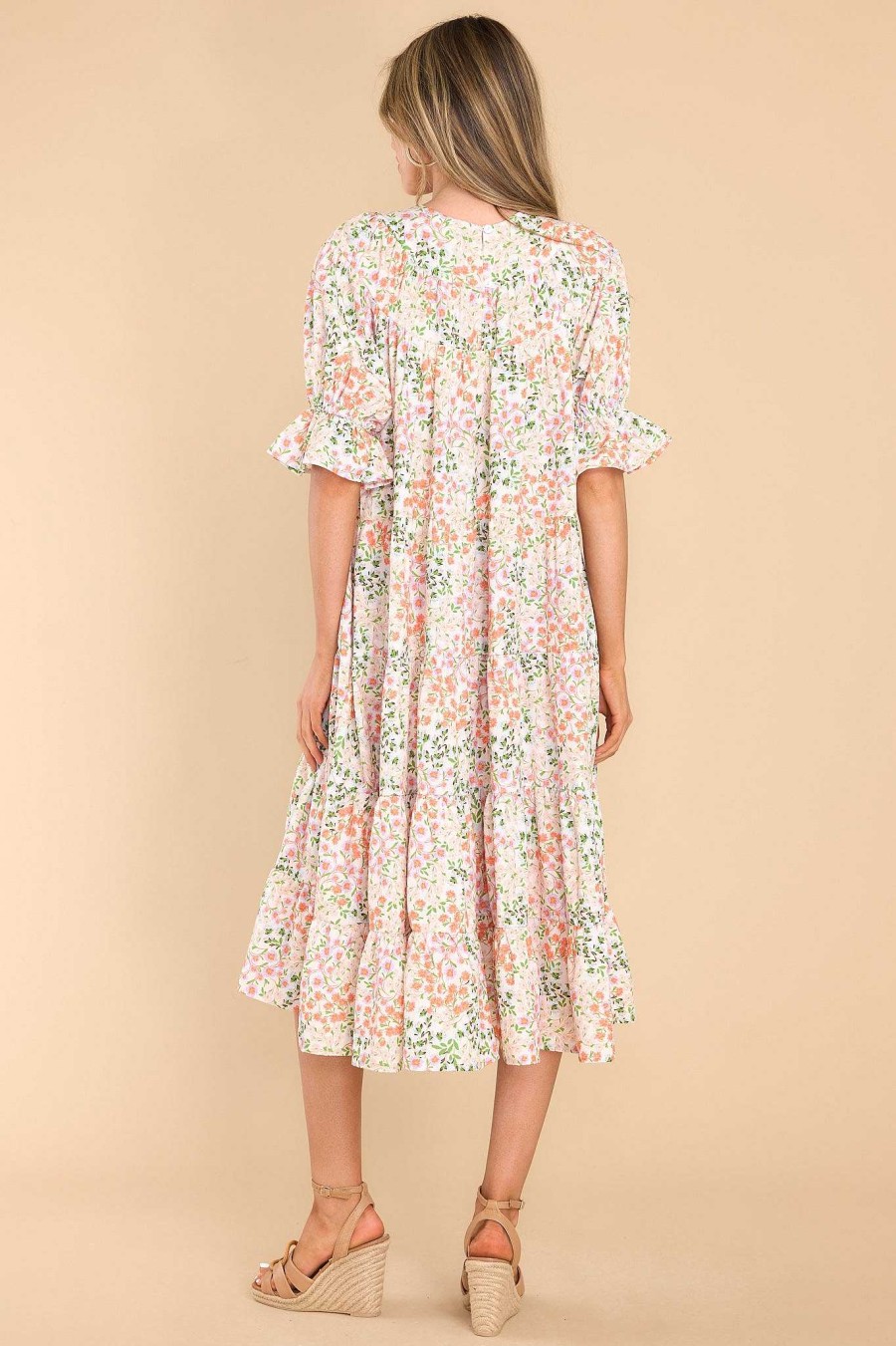 Clothing dRA Midi Dresses | Victoria Spring Blooms Dress Multi
