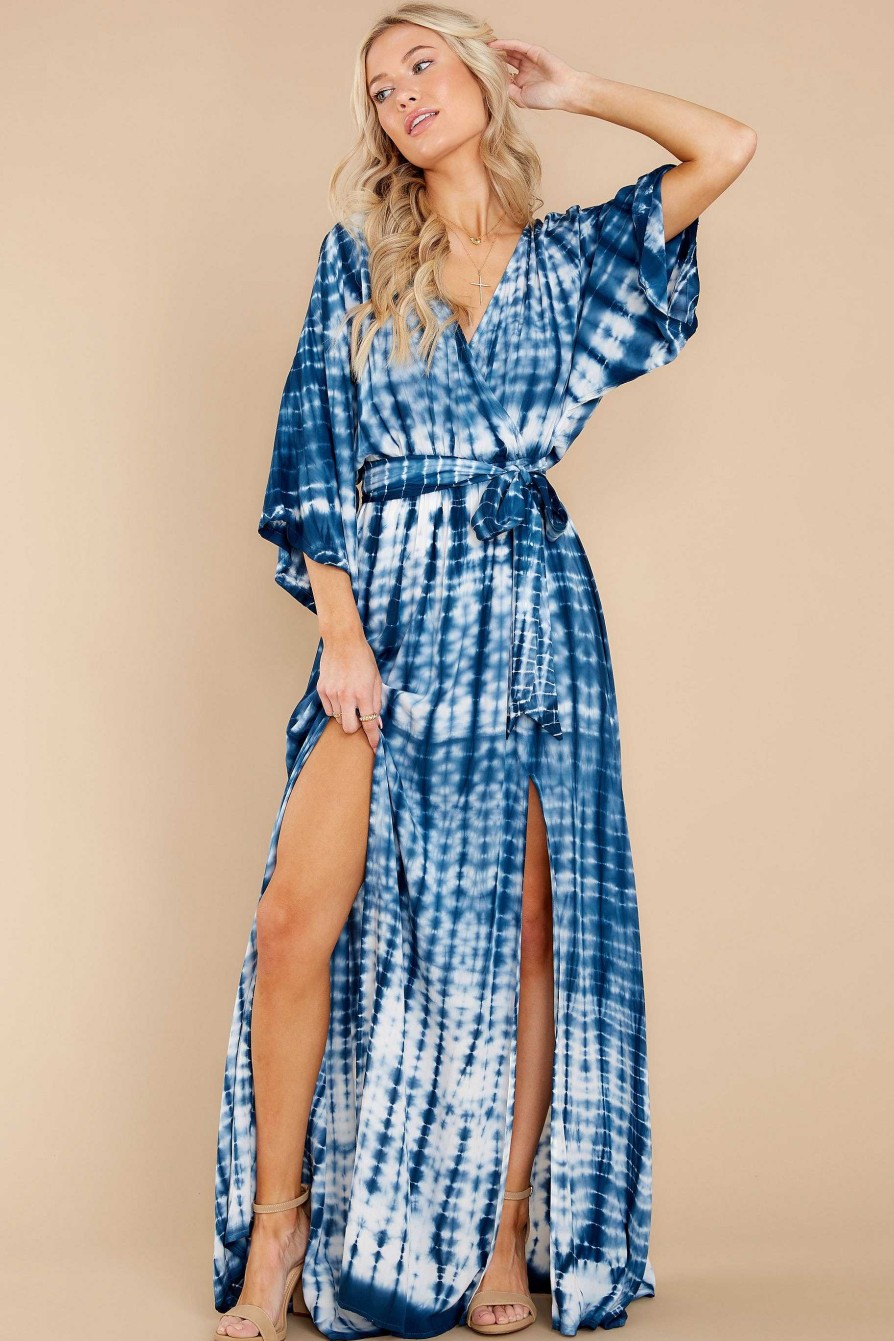 Clothing Red Dress Maxi Dresses | By Design Tie Dye Maxi Dress Blue