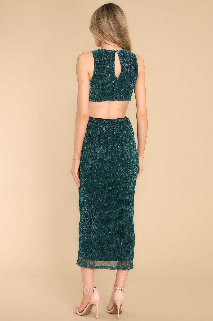 Clothing MINKPINK Midi Dresses | Astrid Cutout Midi Dress Emerald